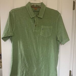NWT Tailor Vintage Mens Cotton Short Sleeve Green Polo Shirt Relaxed Beach Large